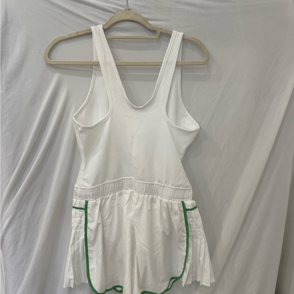 Free People white and green Tennis shorts onesie sz large - Picture 7 of 8